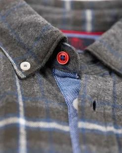 Cotton flannel shirt - Grey Melange