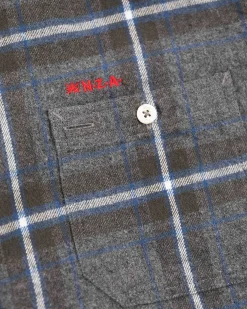Cotton flannel shirt - Grey Melange