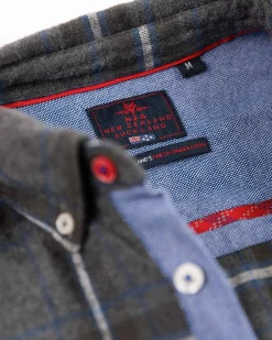 Cotton flannel shirt - Grey Melange
