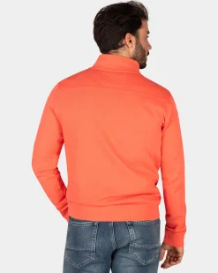 Cotton french rib half zip sweater - Red Cider