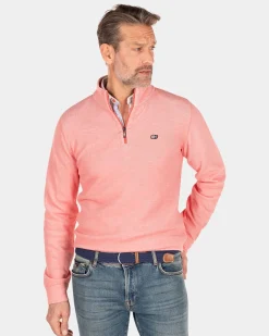 Cotton half zip sweater - Red Cider