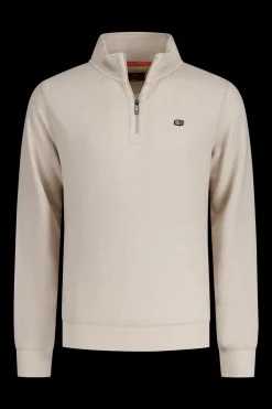 Cotton half zip sweater - Shimmering Sand