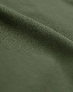 Cotton jumper with zipper Urenui - Rock Green
