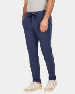 Cotton linen chino - Dusk Navy