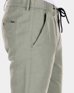 Cotton linen chino - Mellow Army
