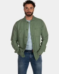 Cotton linen overshirt - Active Army