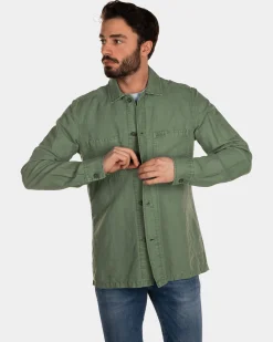 Cotton linen overshirt - Active Army