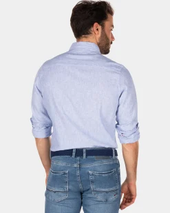 Cotton longsleeved shirt - Rhythm Blue