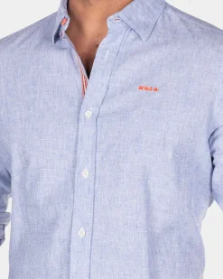 Cotton longsleeved shirt - Rhythm Blue