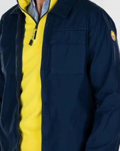 Cotton overshirt with zipper - Key Navy