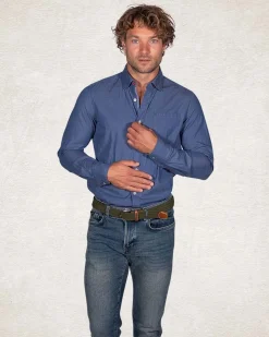 Cotton plain shirt - Bright Water Blue
