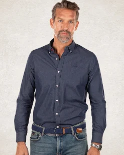 Cotton plain shirt - Pitch navy