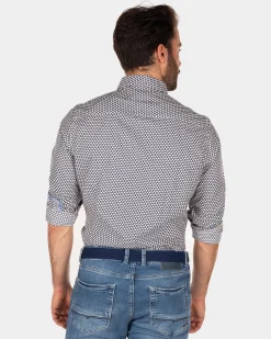 Cotton shirt with dots - Dusk Navy