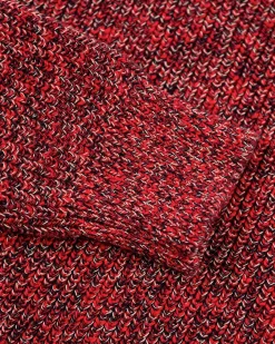 Cotton solid coloured half zip pullover - Carmine red