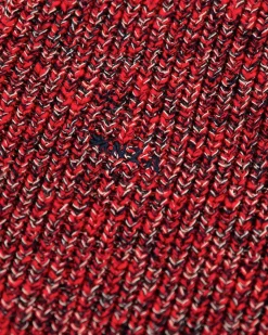Cotton solid coloured half zip pullover - Carmine red