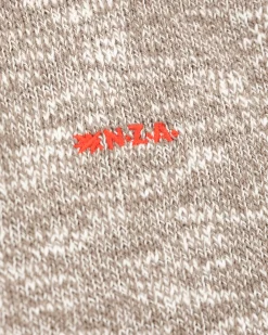 Cotton solid coloured jumper with half zip - Misty Army