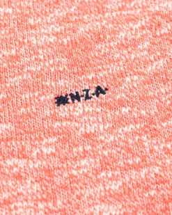 Cotton solid coloured pullover with an half zip - Red Cider