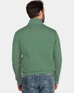 Cotton stretch cardigan - Amazon Green