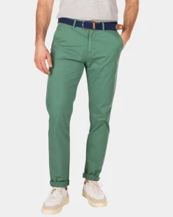 Cotton stretch chino - Amazon Green