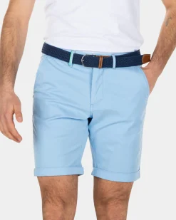 Cotton stretch chino shorts - Bright Sky