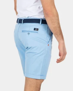 Cotton stretch chino shorts - Bright Sky