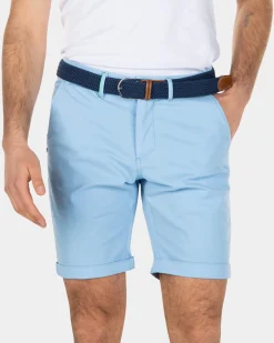 Cotton stretch chino shorts - Bright Sky