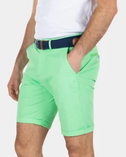 Cotton stretch chino shorts - Sea Green