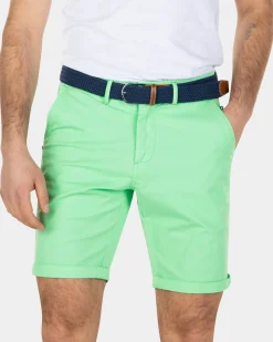 Cotton stretch chino shorts - Sea Green