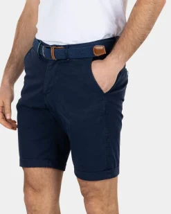Cotton stretch chino shorts - Key Navy