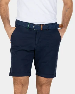 Cotton stretch chino shorts - Key Navy