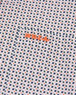 Cotton stretch shirt with all over print - Sahara Sand