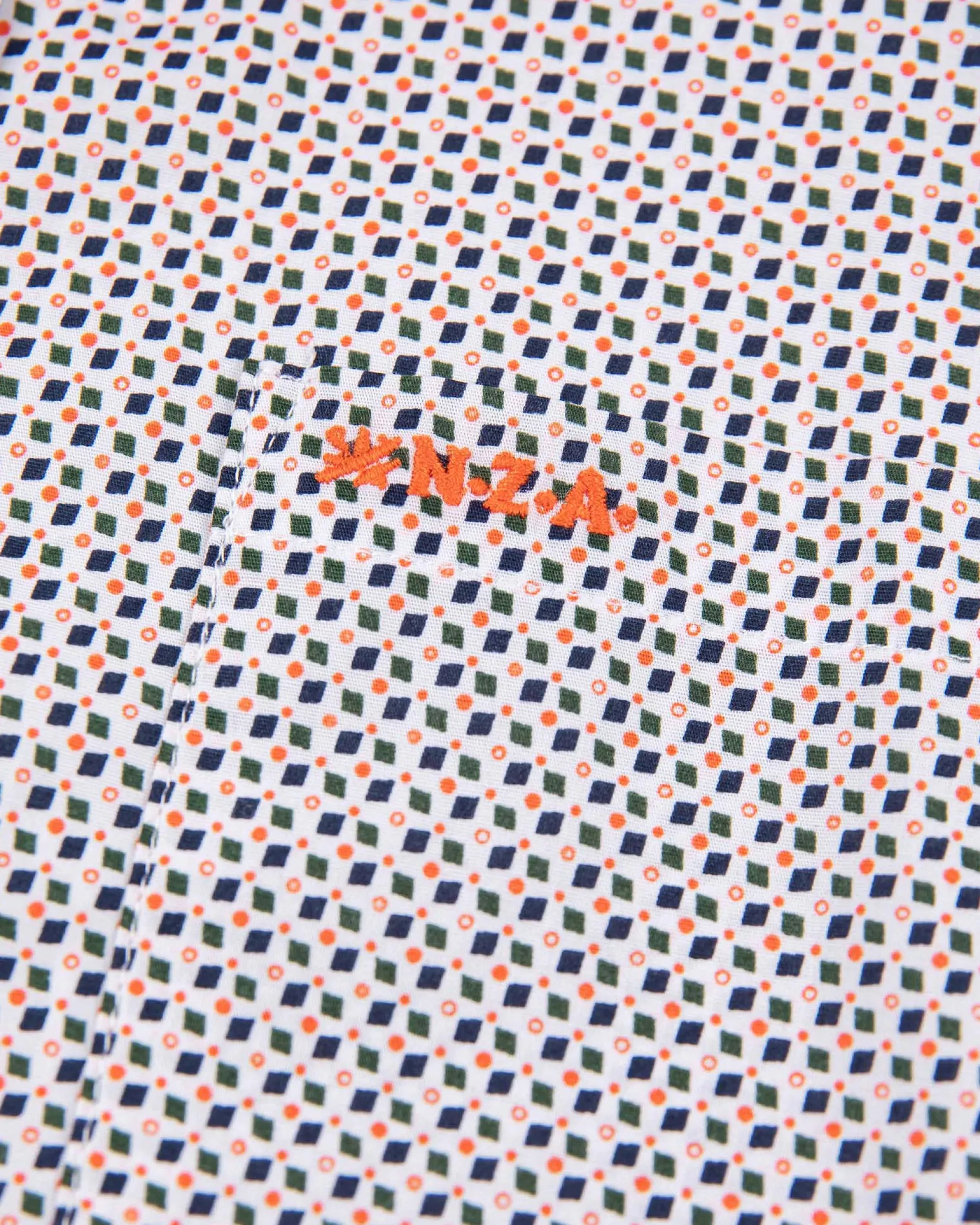 Cotton stretch shirt with all over print - Sahara Sand