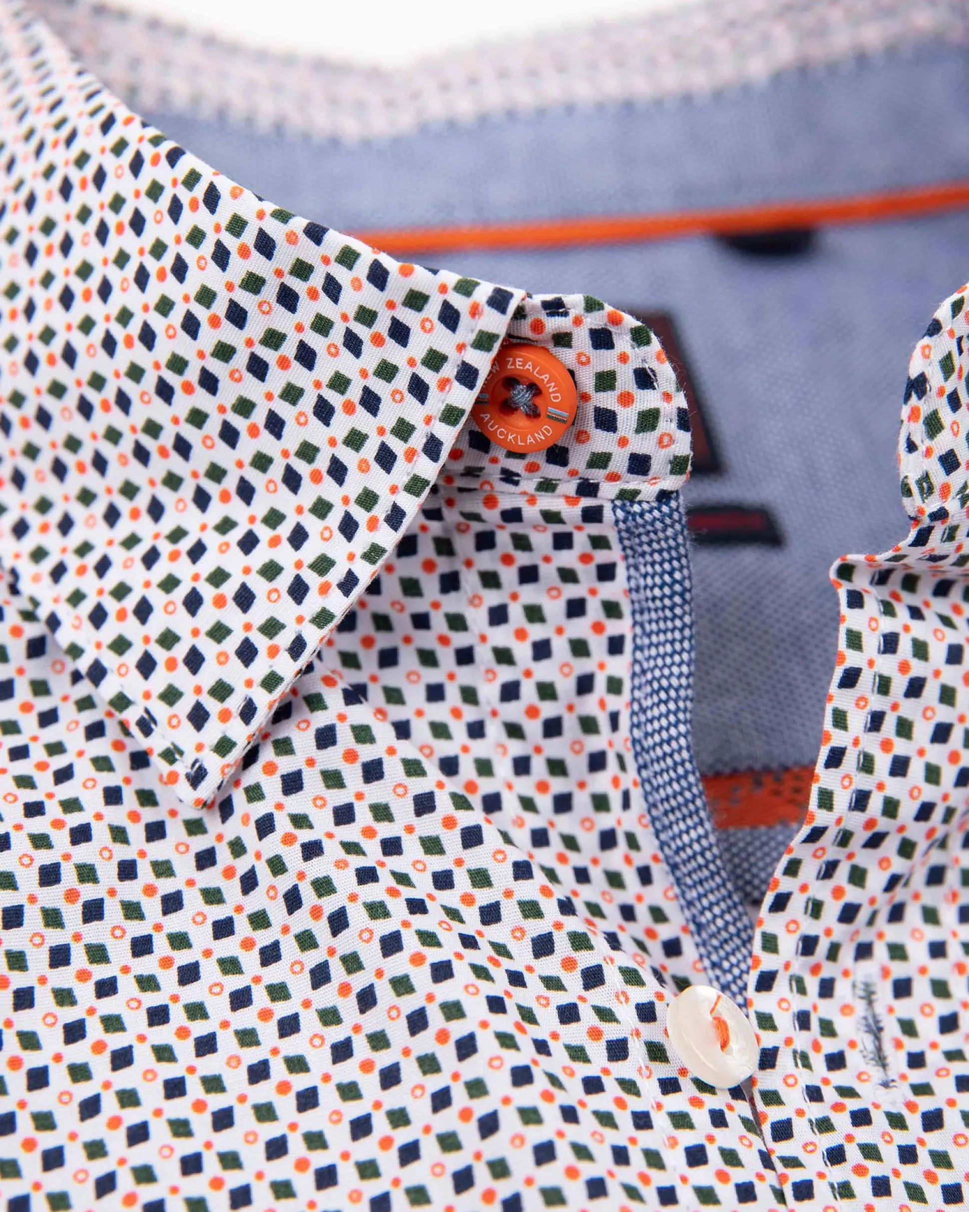 Cotton stretch shirt with all over print - Sahara Sand
