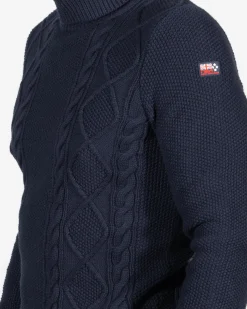Cotton turtle neck jumper Erskine - Ink Navy