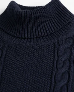 Cotton turtle neck jumper Erskine - Ink Navy