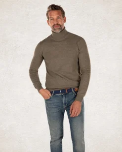 Cotton turtleneck jumper - Army Ground