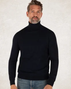 Cotton turtleneck jumper - Charcoal Navy