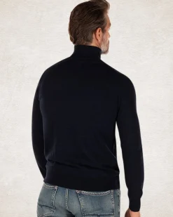 Cotton turtleneck jumper - Charcoal Navy