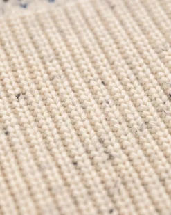 Cotton wool half zip pullover - Milky Ecru
