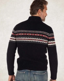 Cotton wool half zip pullover - Pitch navy