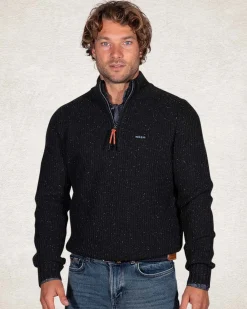 Cotton wool half zip pullover - Crushing Green