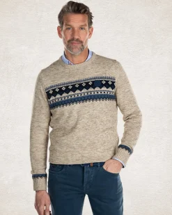 Crew neck knitted pullover - Sahara Sand