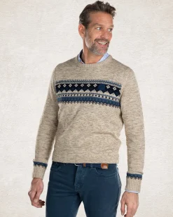 Crew neck knitted pullover - Sahara Sand