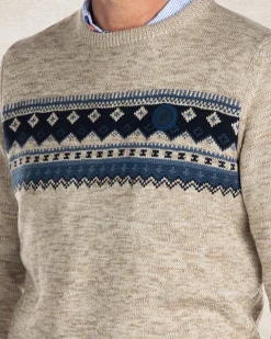 Crew neck knitted pullover - Sahara Sand