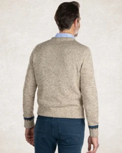 Crew neck knitted pullover - Sahara Sand