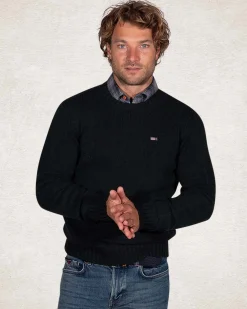 Crew neck wool blend pullover - Crushing Green