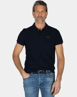 Dark blue cotton polo