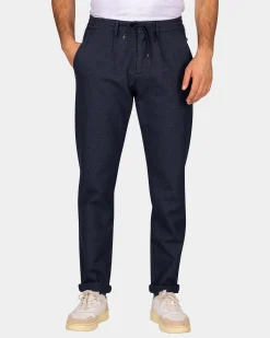 Dark blue dobby chino - Autumn Navy