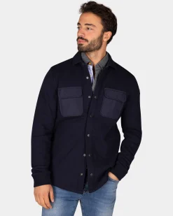Dark blue fleece overshirt - Winter Navy