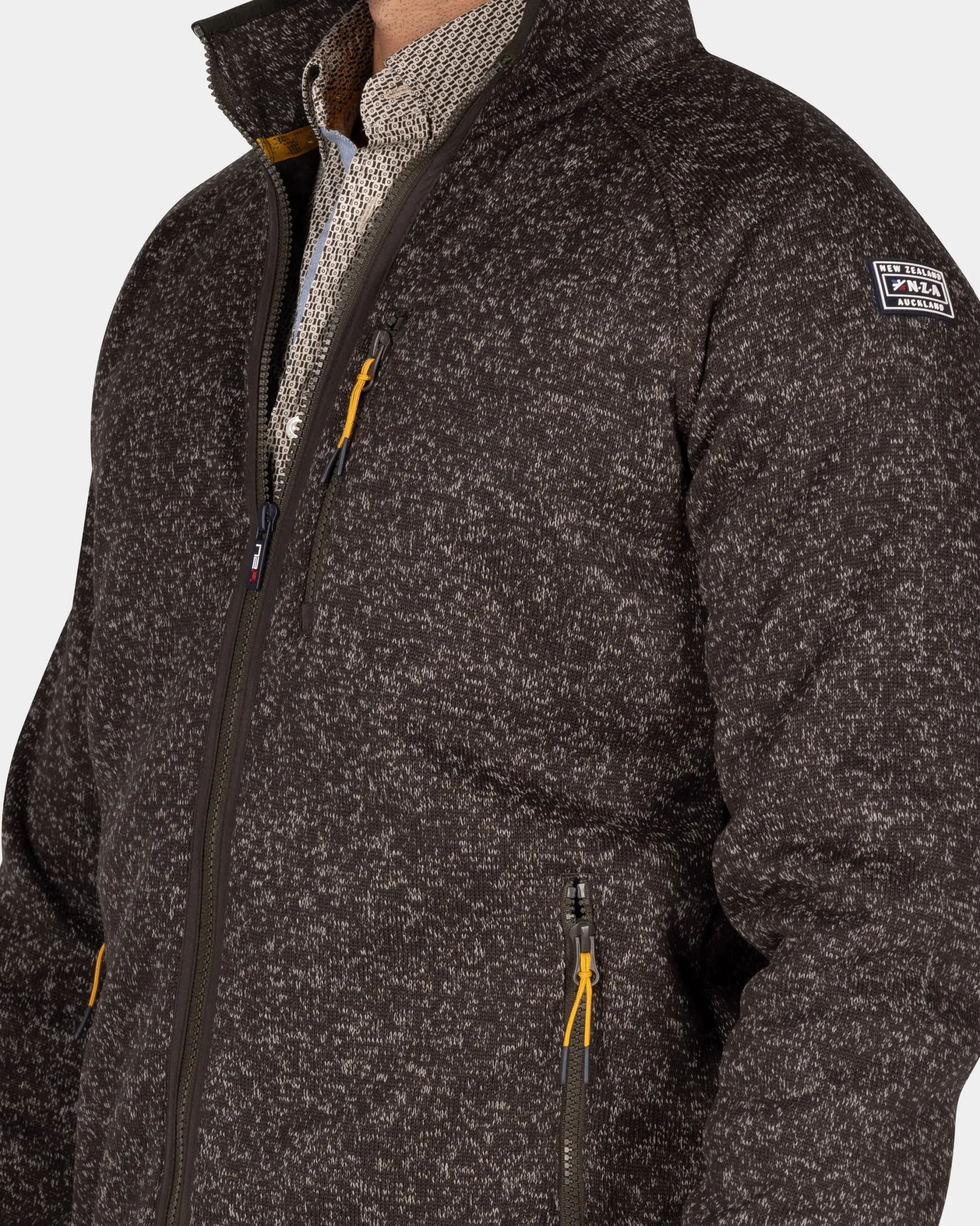 Dark brown fleece cardigan - Dark Mocca